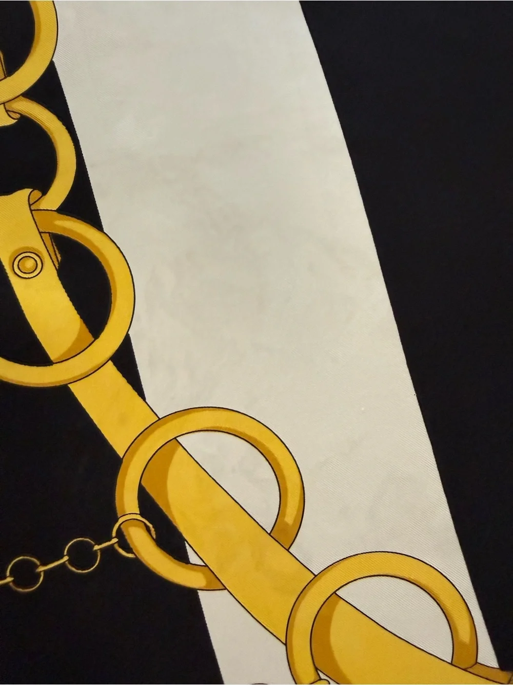 Celine Silk Scarf Navy White Yellow Hand Rolled Made in France